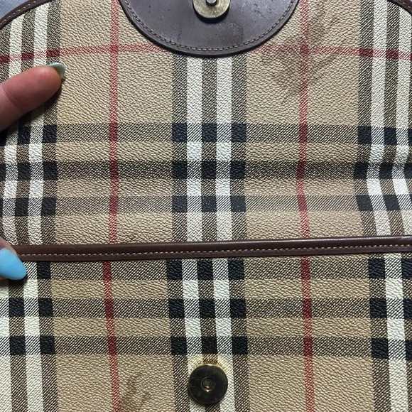 Vintage Burberry Beige and Brown Plaid Crossbody Bag - Picture 8 of 16